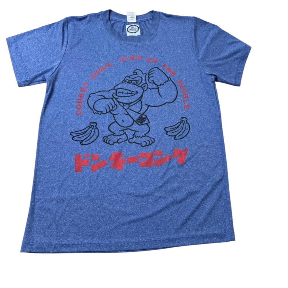 Nintendo | Blue Donkey Kong Graphic Tee with Red Print Japanese Like New